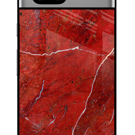 Red Marble Design Google Pixel 7A Glass Case