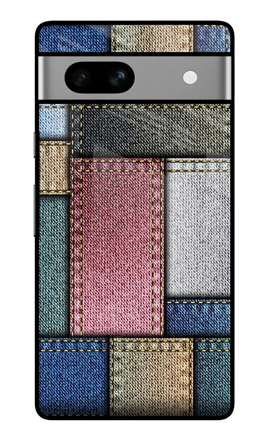 Multicolor Jeans Google Pixel 7A Glass Case Back Cover by Casekaro