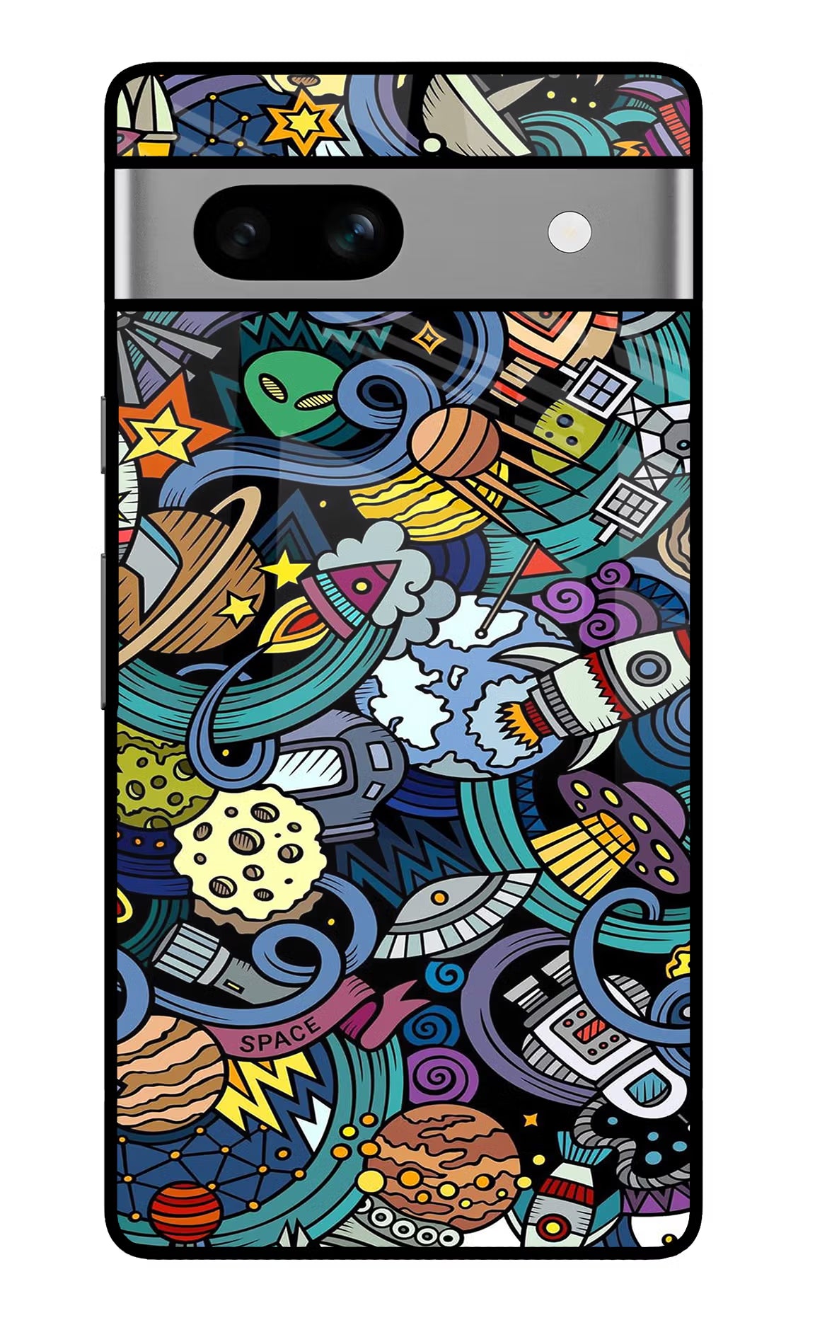 Space Abstract Google Pixel 7A Glass Case Back Cover by Casekaro