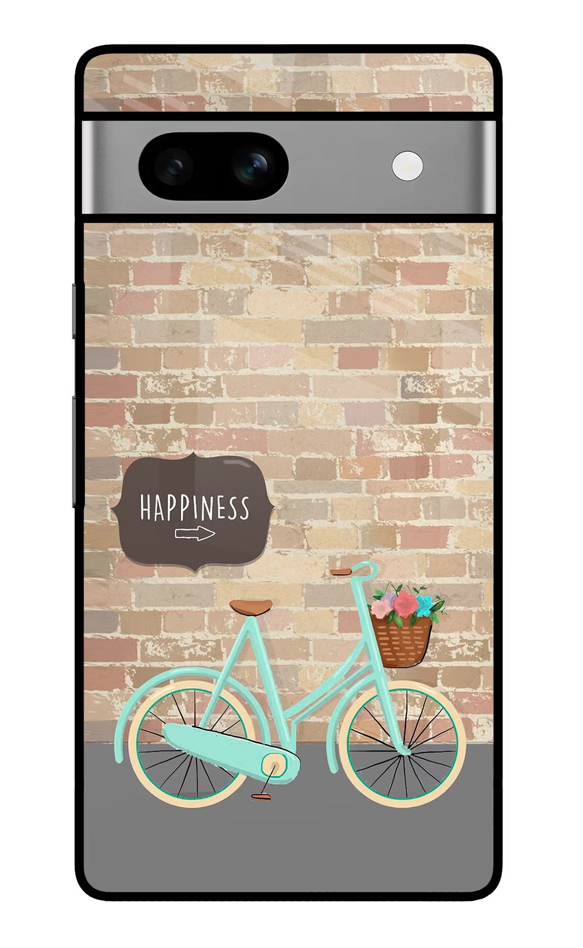 Happiness Artwork Google Pixel 7A Glass Case Back Cover by Casekaro