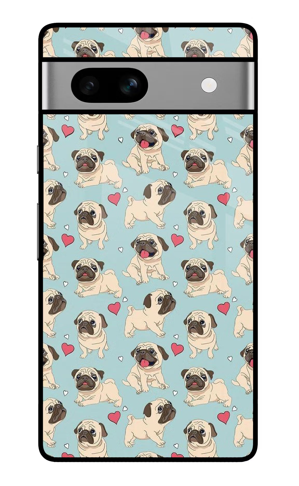 Pug Dog Google Pixel 7A Glass Case Back Cover by Casekaro