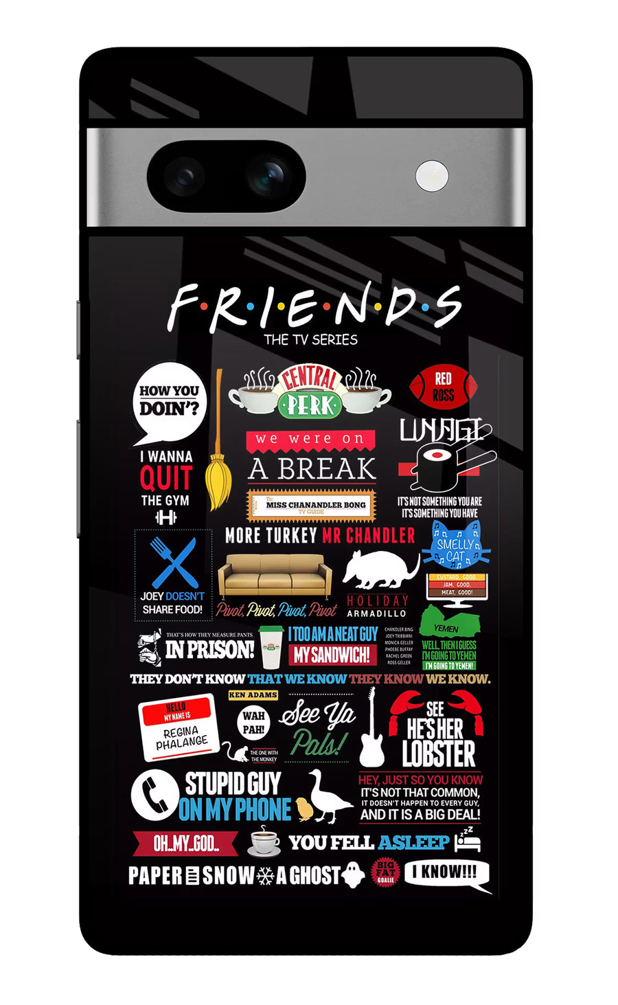 FRIENDS Google Pixel 7A Back Cover, Glass case