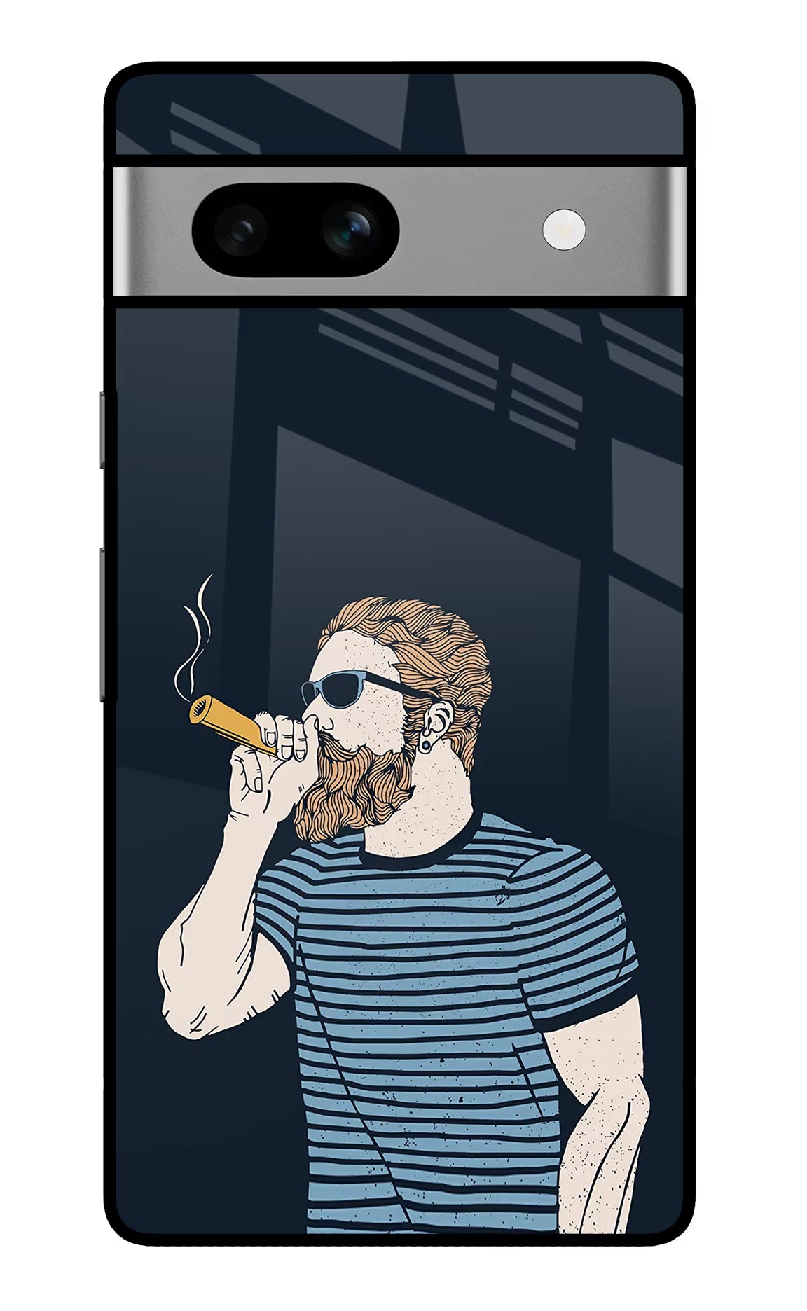 Smoking Google Pixel 7A Glass Case Back Cover by Casekaro