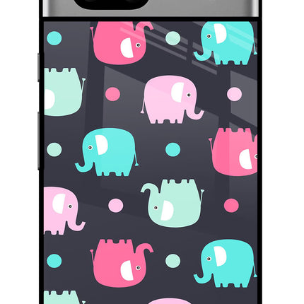 Elephants Google Pixel 7A Glass Case Back Cover by Casekaro
