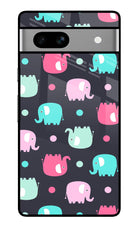 Elephants Google Pixel 7A Glass Case Back Cover by Casekaro