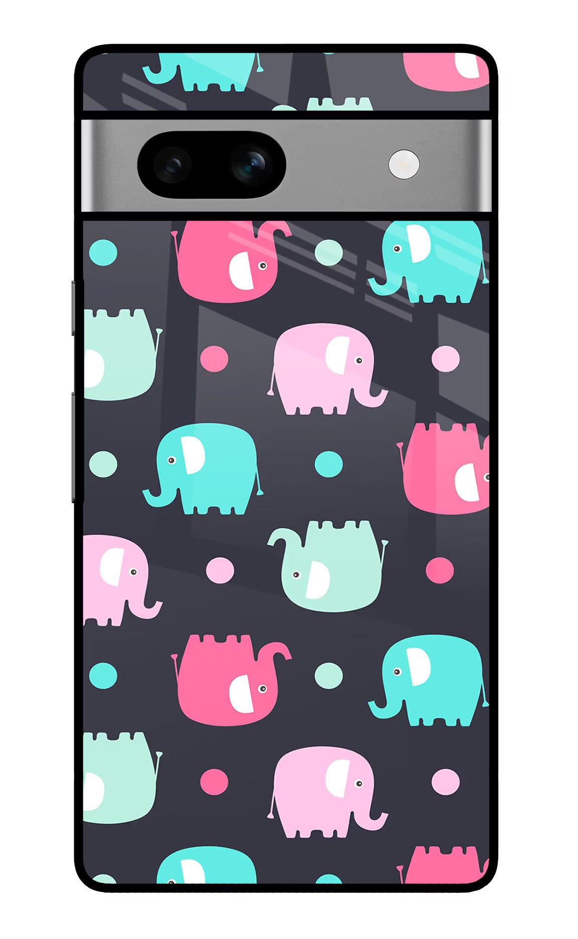 Elephants Google Pixel 7A Glass Case Back Cover by Casekaro
