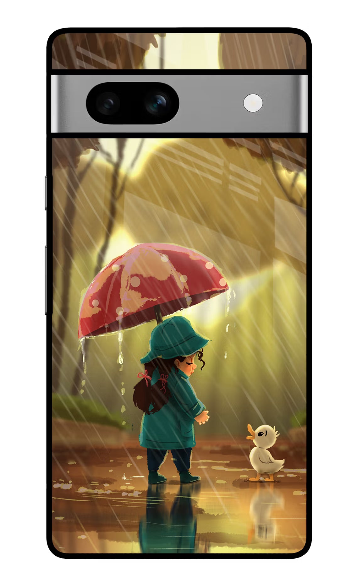 Rainy Day Google Pixel 7A Glass Case Back Cover by Casekaro