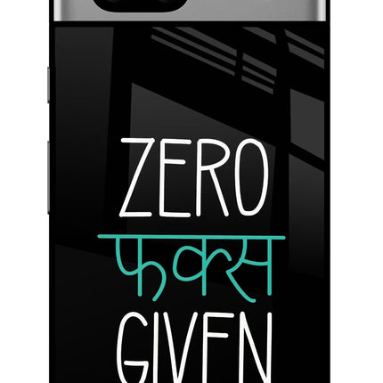 Zero Fucks Given Google Pixel 7A Glass Case Back Cover by Casekaro