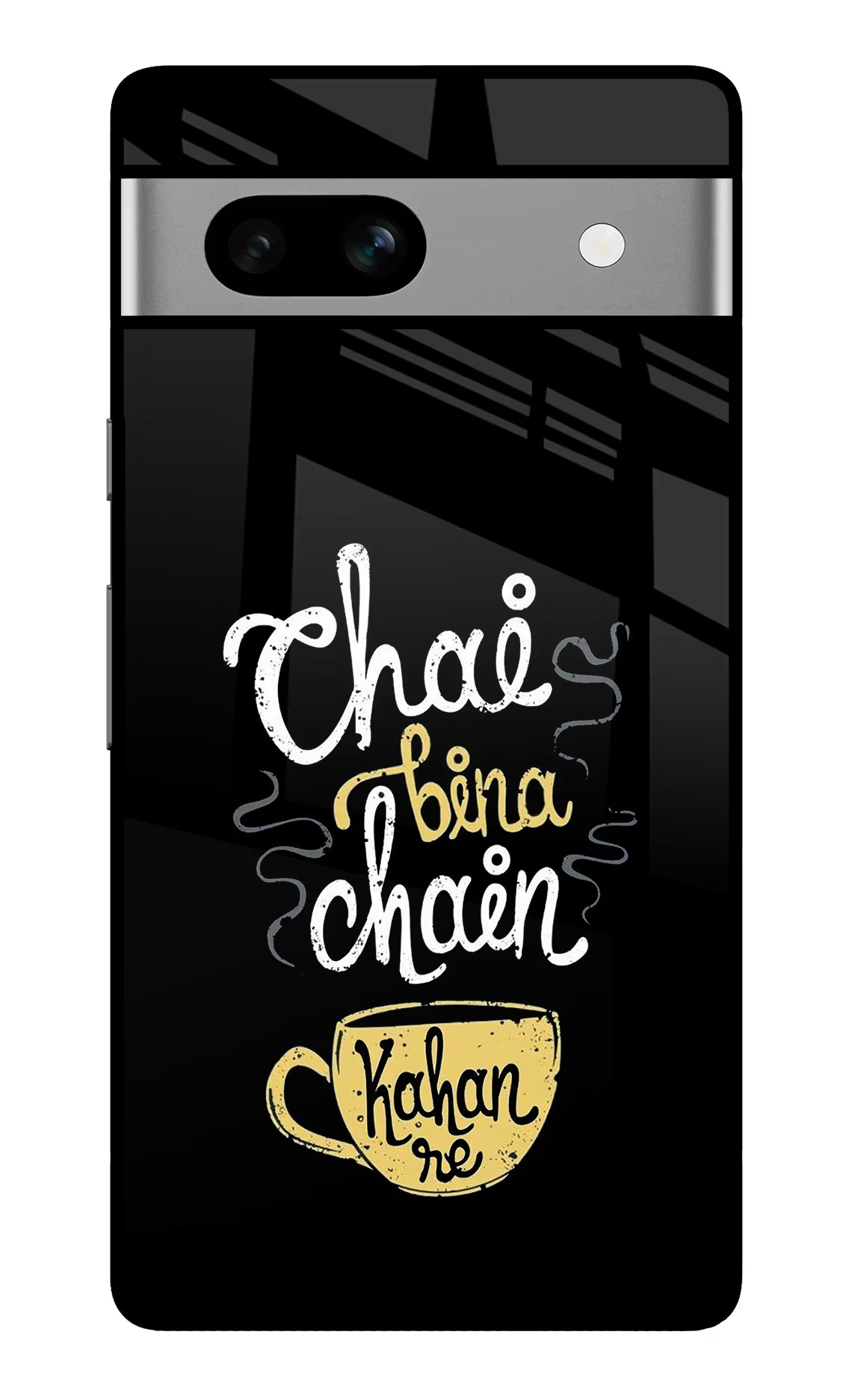 Chai Bina Chain Kaha Re Google Pixel 7A Glass Case Back Cover by Casekaro