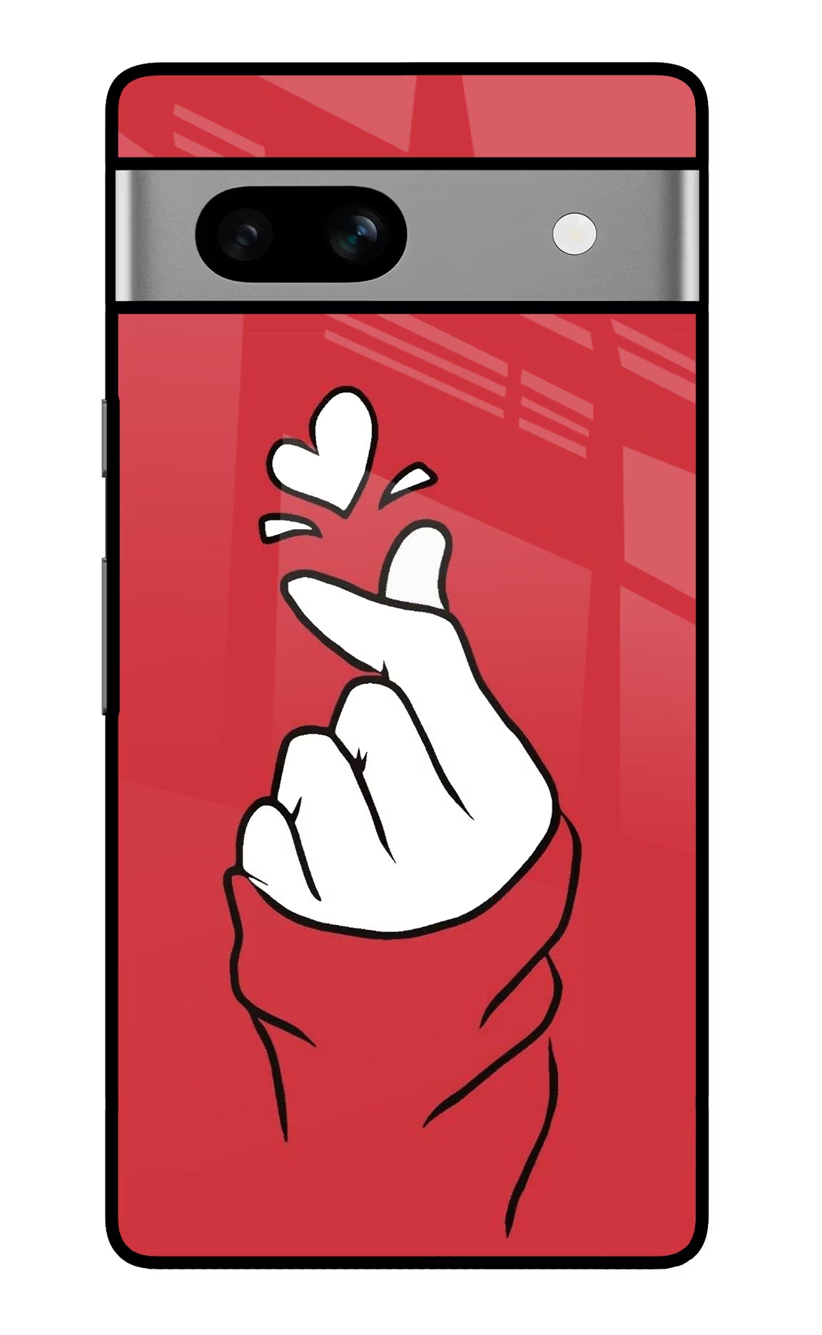 Korean Love Sign Google Pixel 7A Glass Case Back Cover by Casekaro
