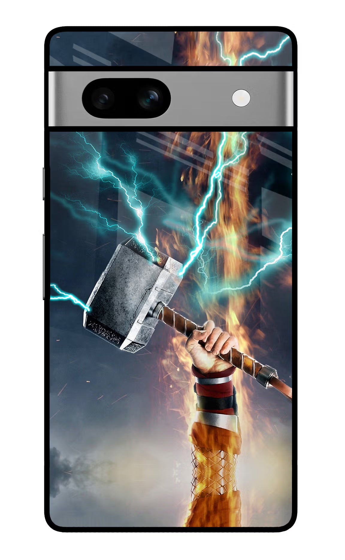 Thor Hammer Mjolnir Google Pixel 7A Glass Case Back Cover by Casekaro