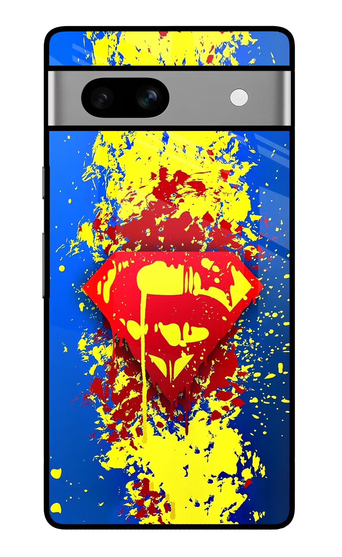 Superman logo Google Pixel 7A Glass Case Back Cover by Casekaro