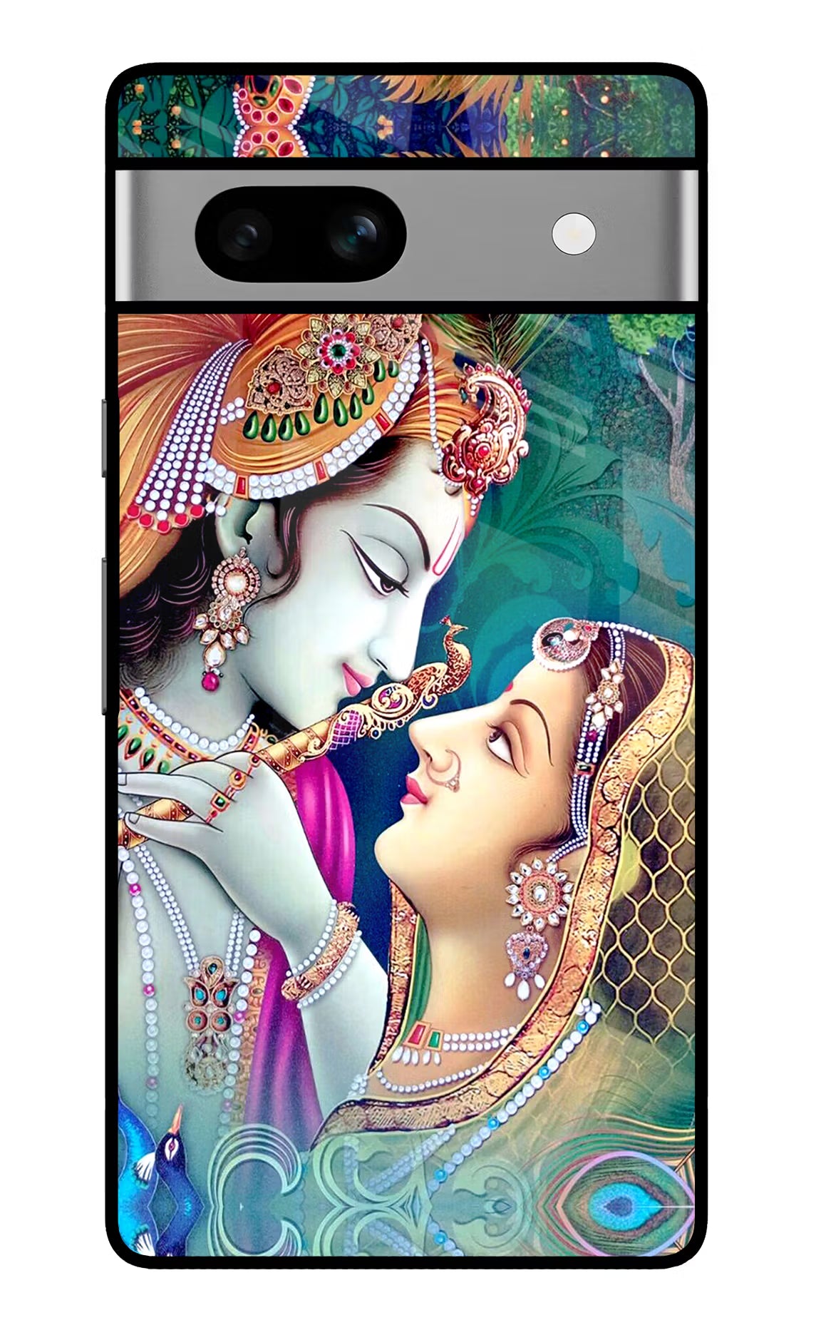 Lord Radha Krishna Google Pixel 7A Glass Case Back Cover by Casekaro
