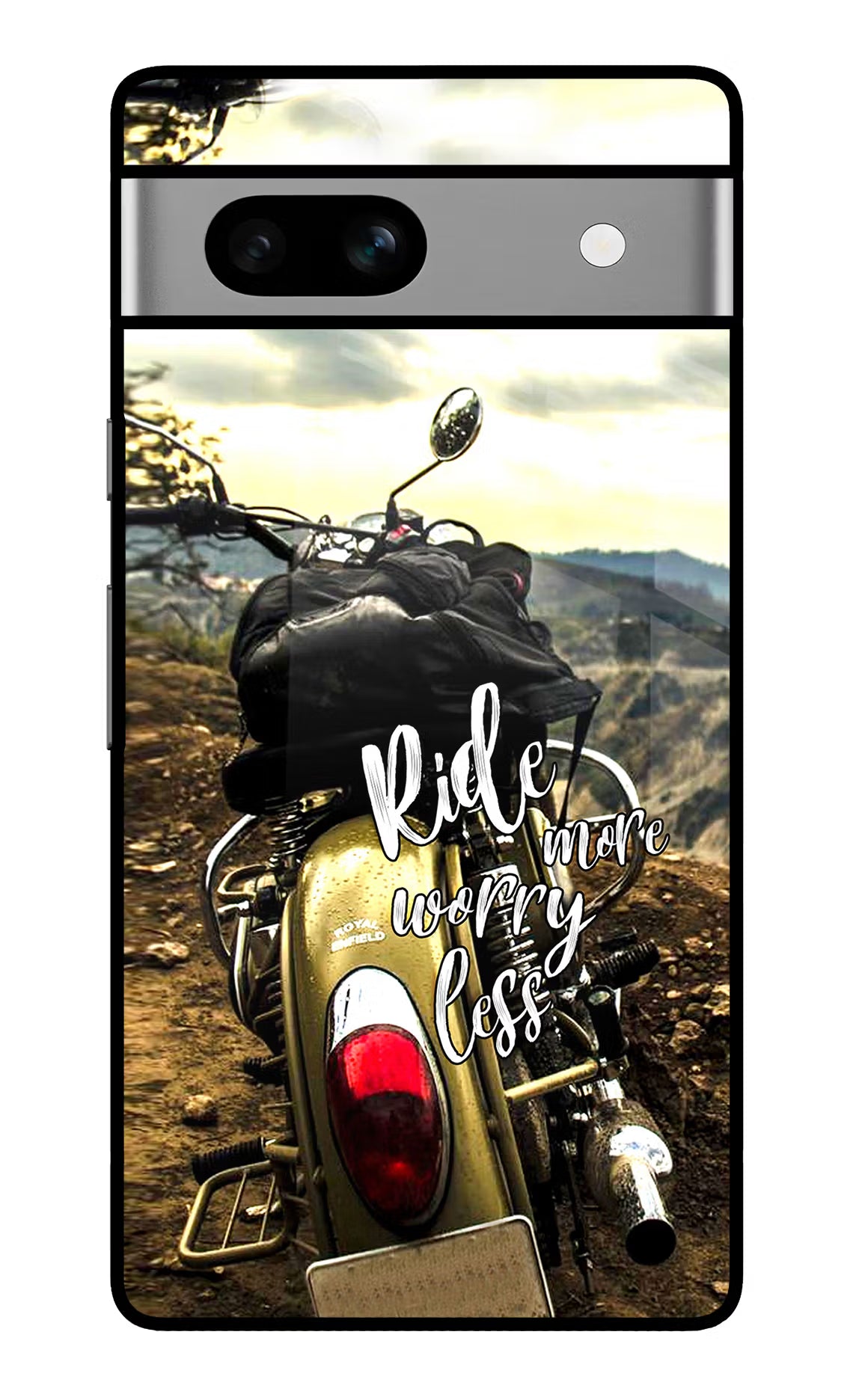 Ride More Worry Less Google Pixel 7A Glass Case Back Cover by Casekaro