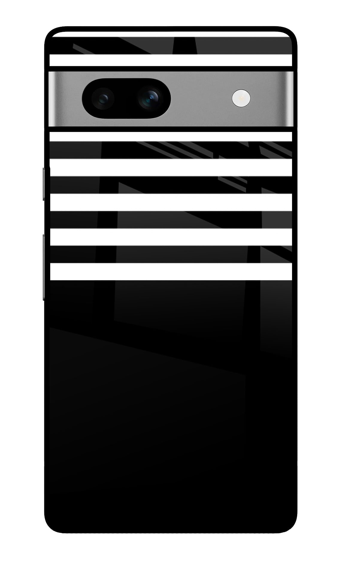 Black and White Print Google Pixel 7A Glass Case