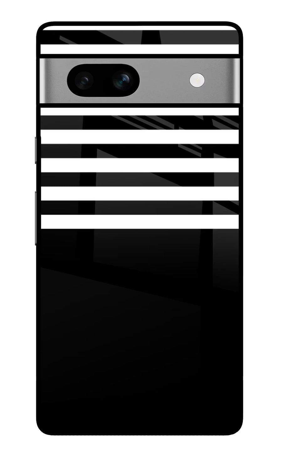 Black and White Print Google Pixel 7A Back Cover, Glass case