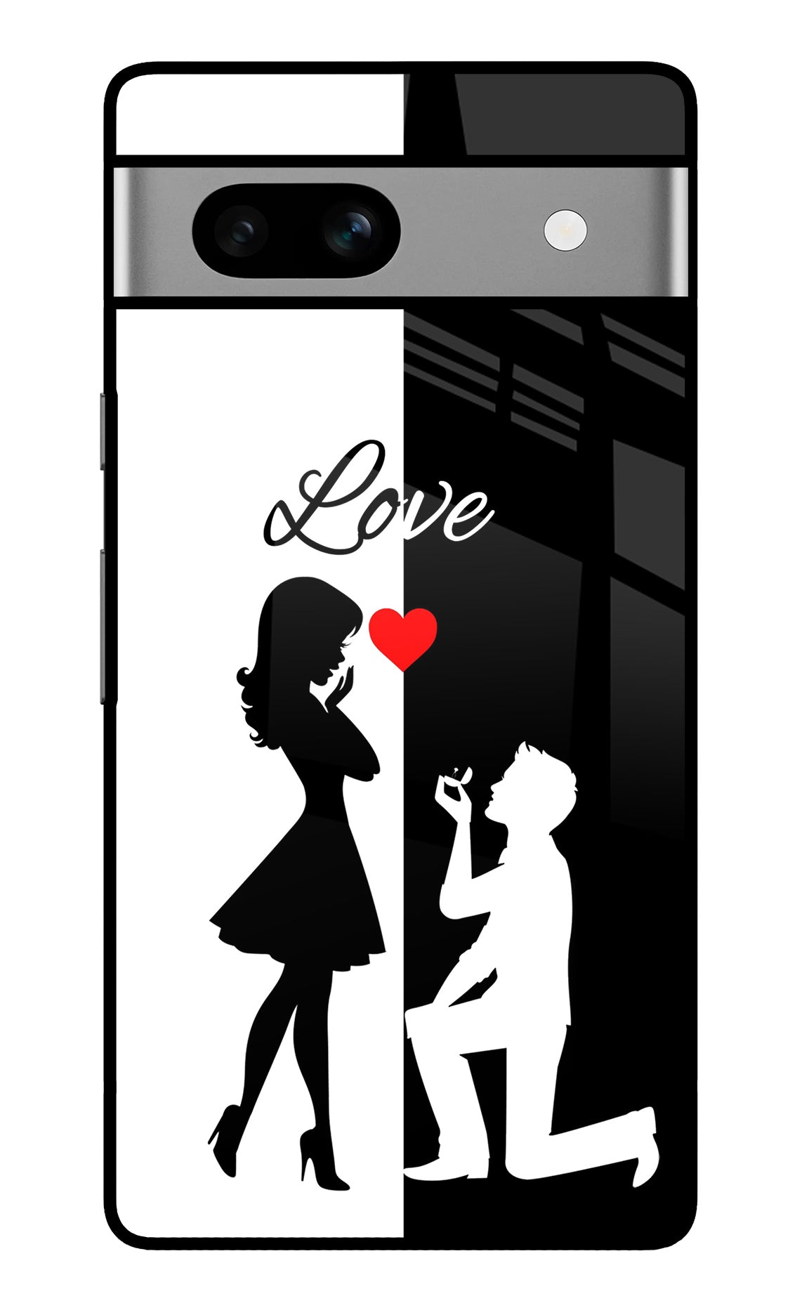 Love Propose Black And White Google Pixel 7A Back Cover