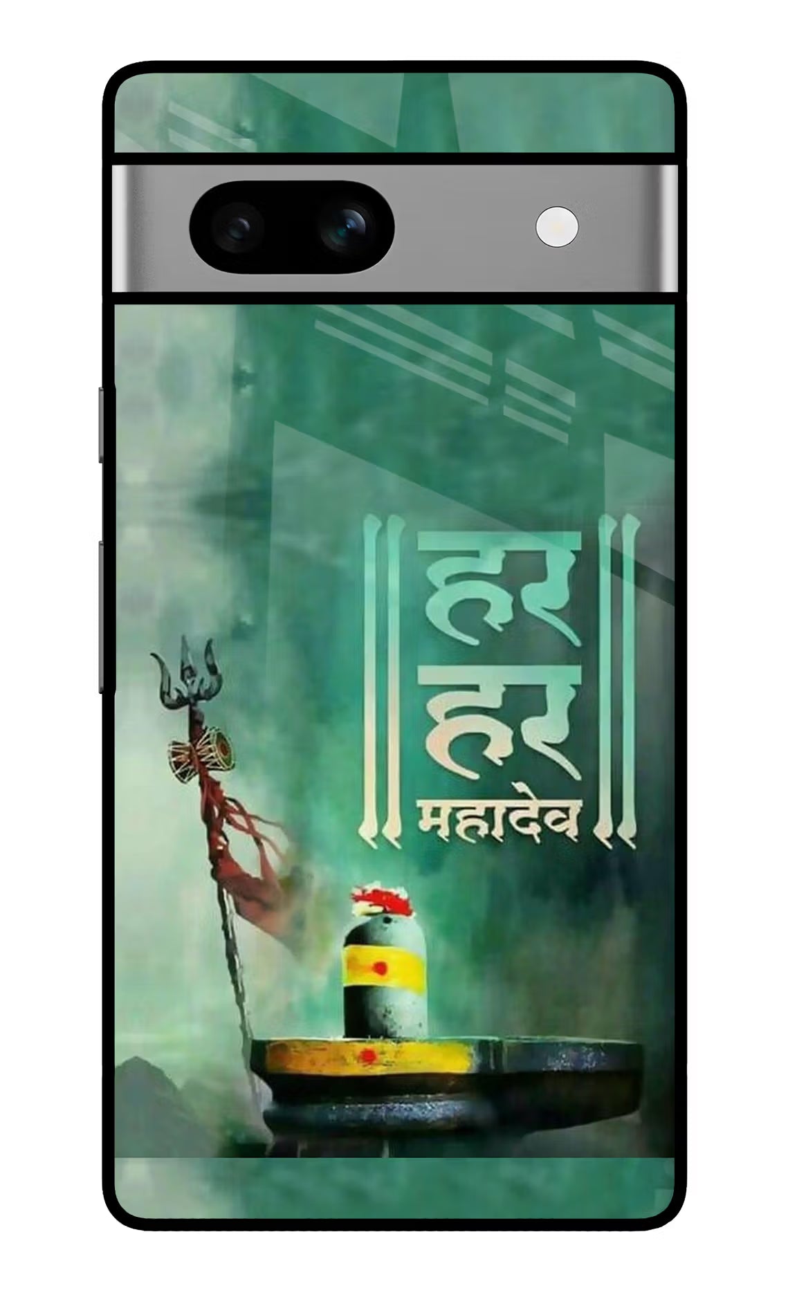 Har Har Mahadev Shivling Google Pixel 7A Glass Case Back Cover by Casekaro
