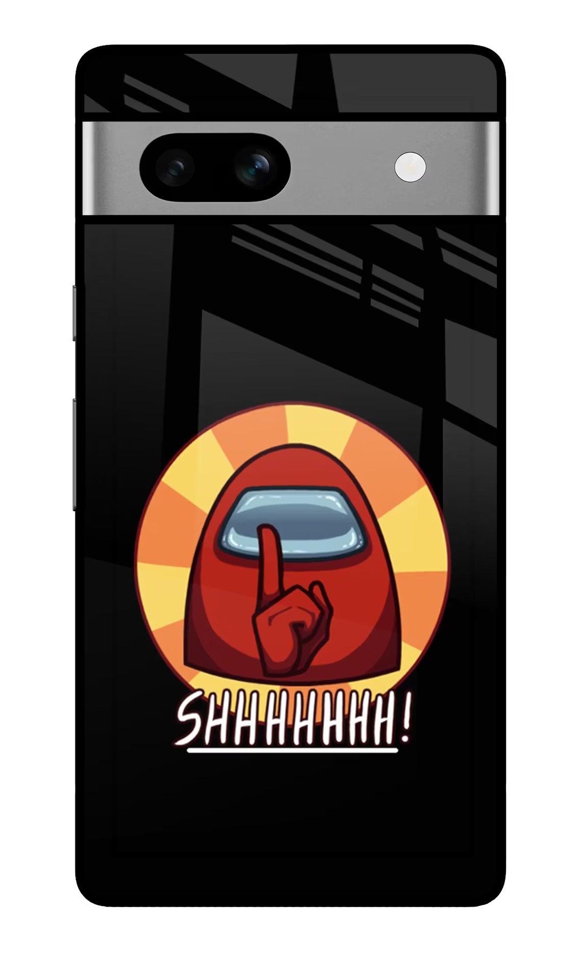 Among Us Shhh! Google Pixel 7A Glass Case Back Cover by Casekaro
