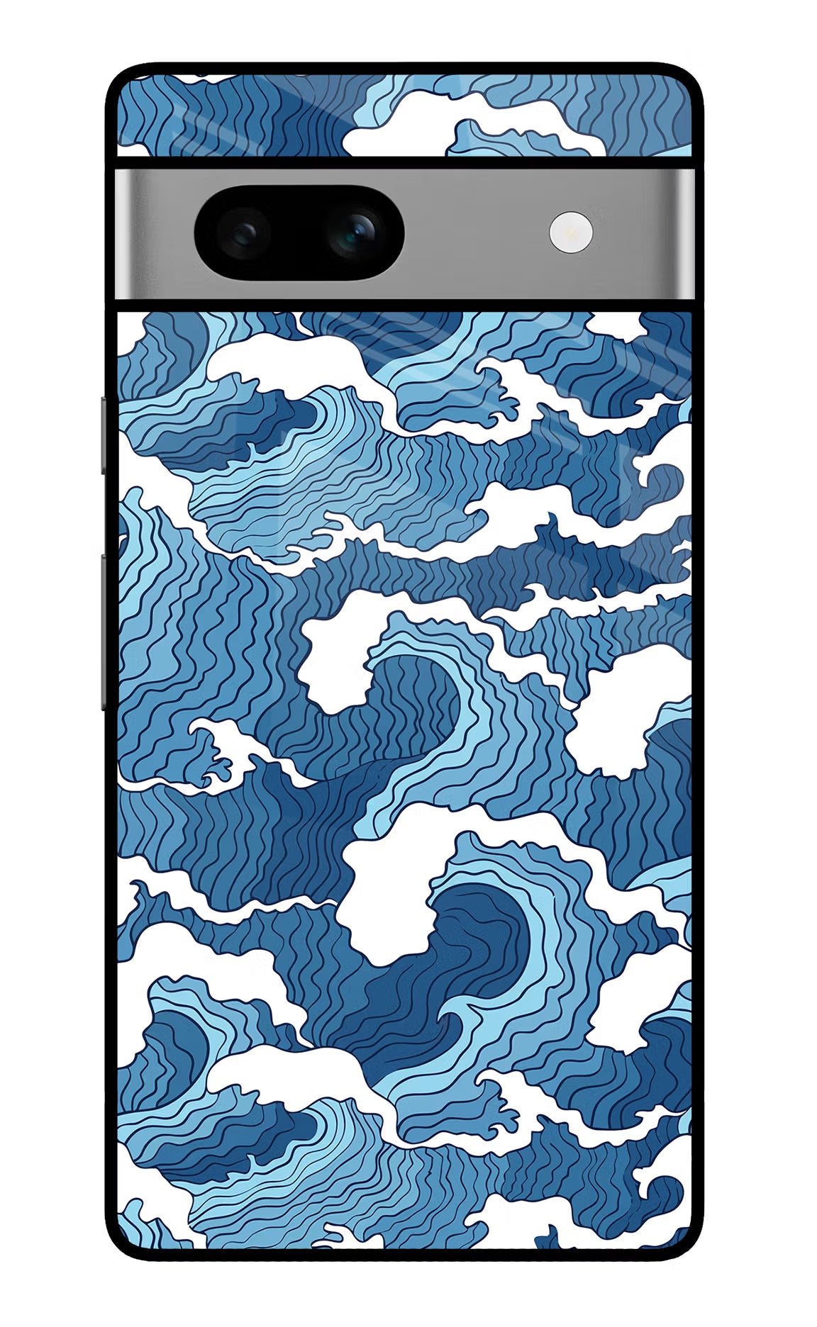 Blue Waves Google Pixel 7A Glass Case Back Cover by Casekaro