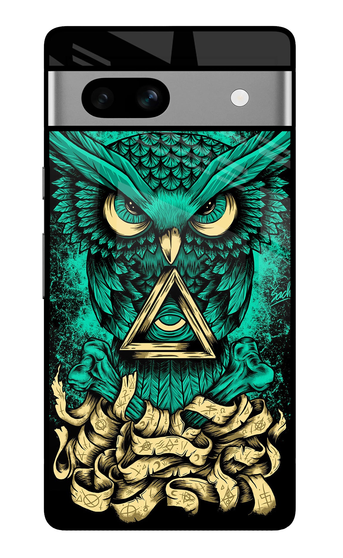 Green Owl Google Pixel 7A Back Cover