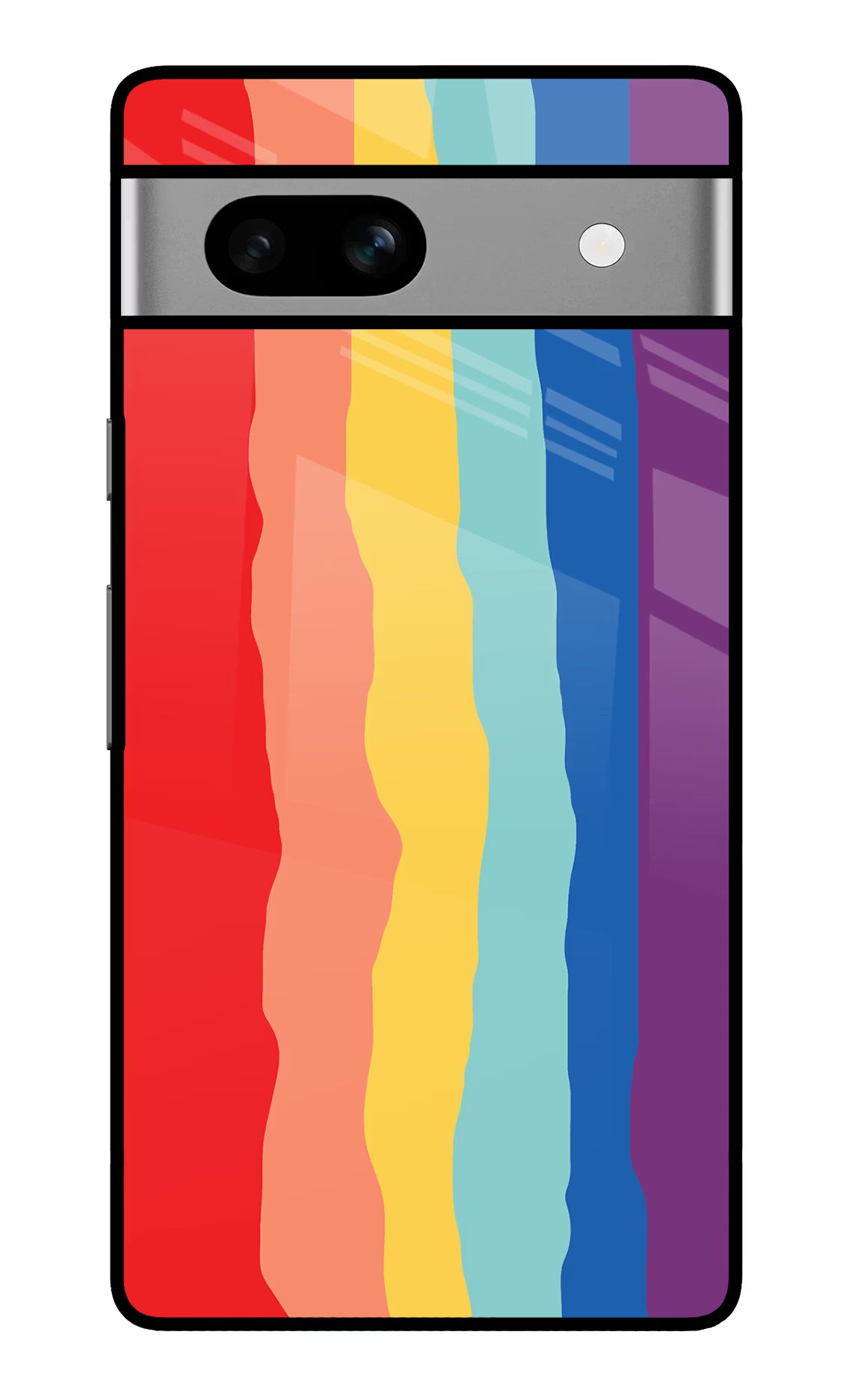 Rainbow Google Pixel 7A Glass Case Back Cover by Casekaro