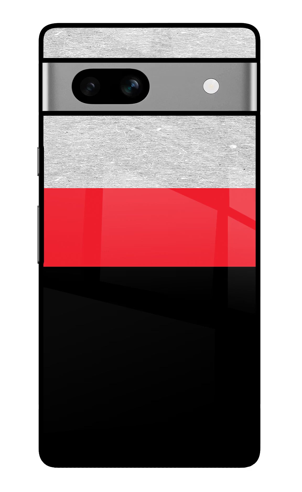 Tri Color Pattern Google Pixel 7A Glass Case Back Cover by Casekaro