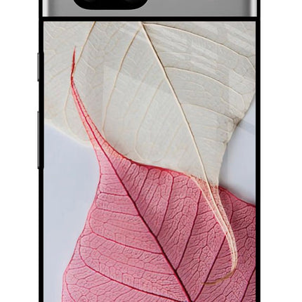 White Pink Leaf Google Pixel 7A Glass Case