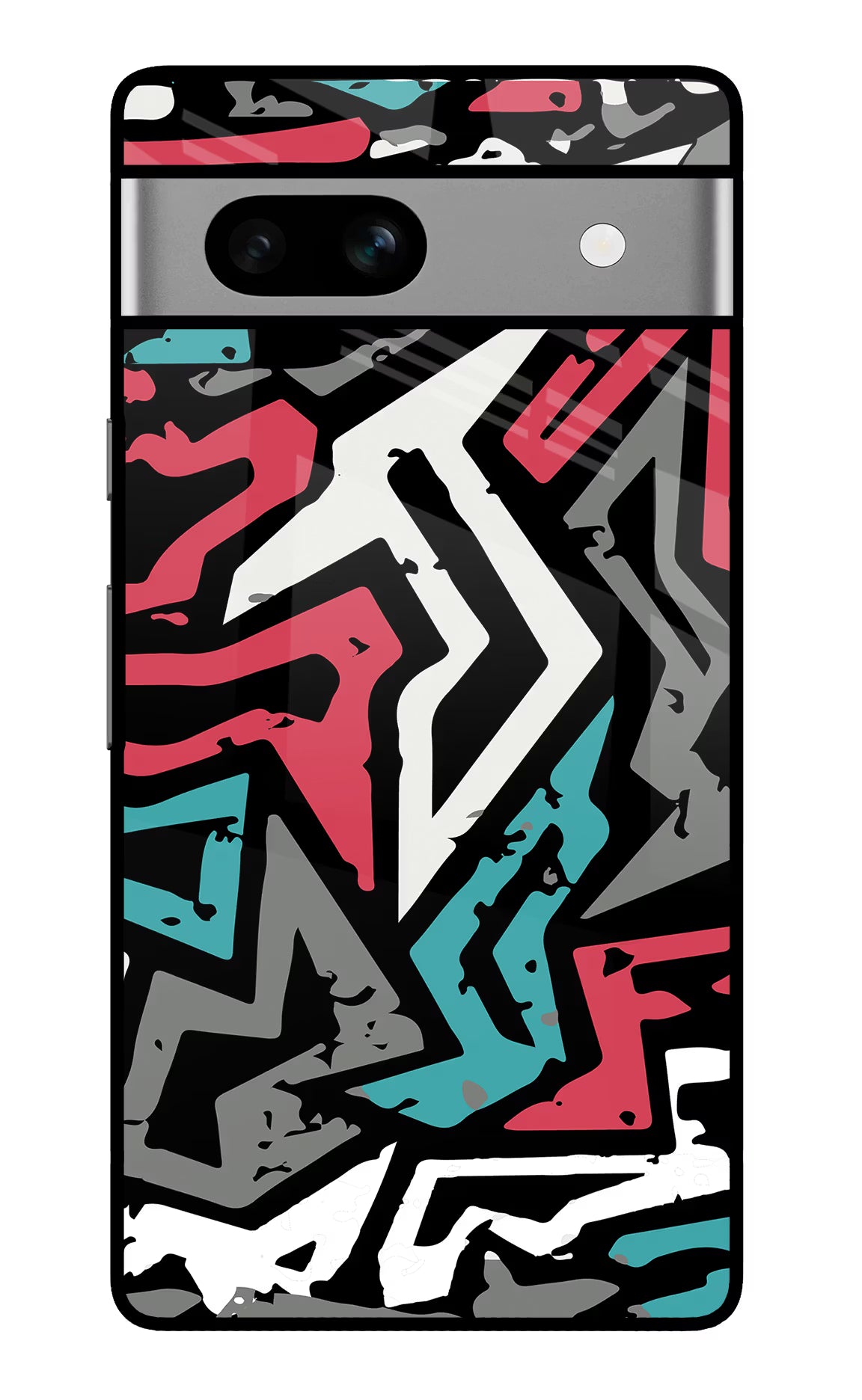 Geometric Graffiti Google Pixel 7A Glass Case Back Cover by Casekaro