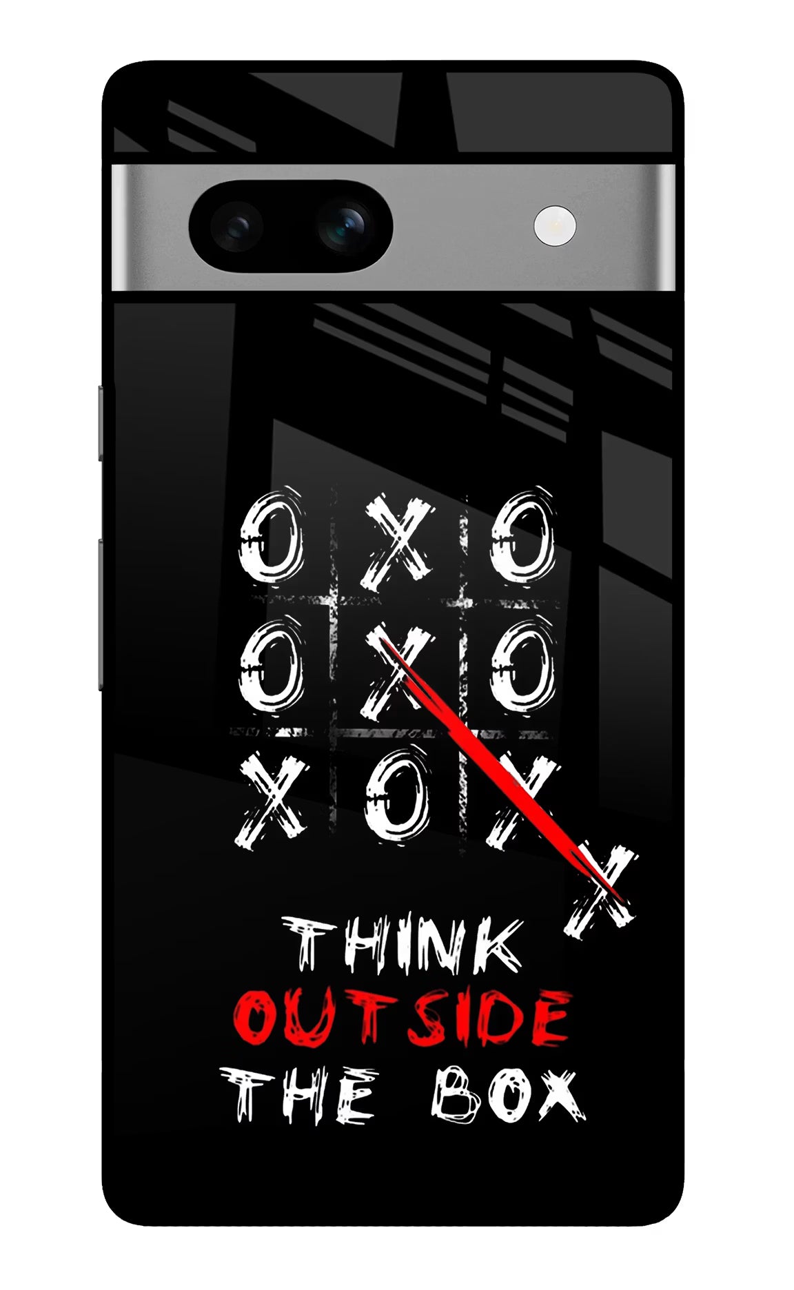 Think out of the BOX Google Pixel 7A Glass Case Back Cover by Casekaro