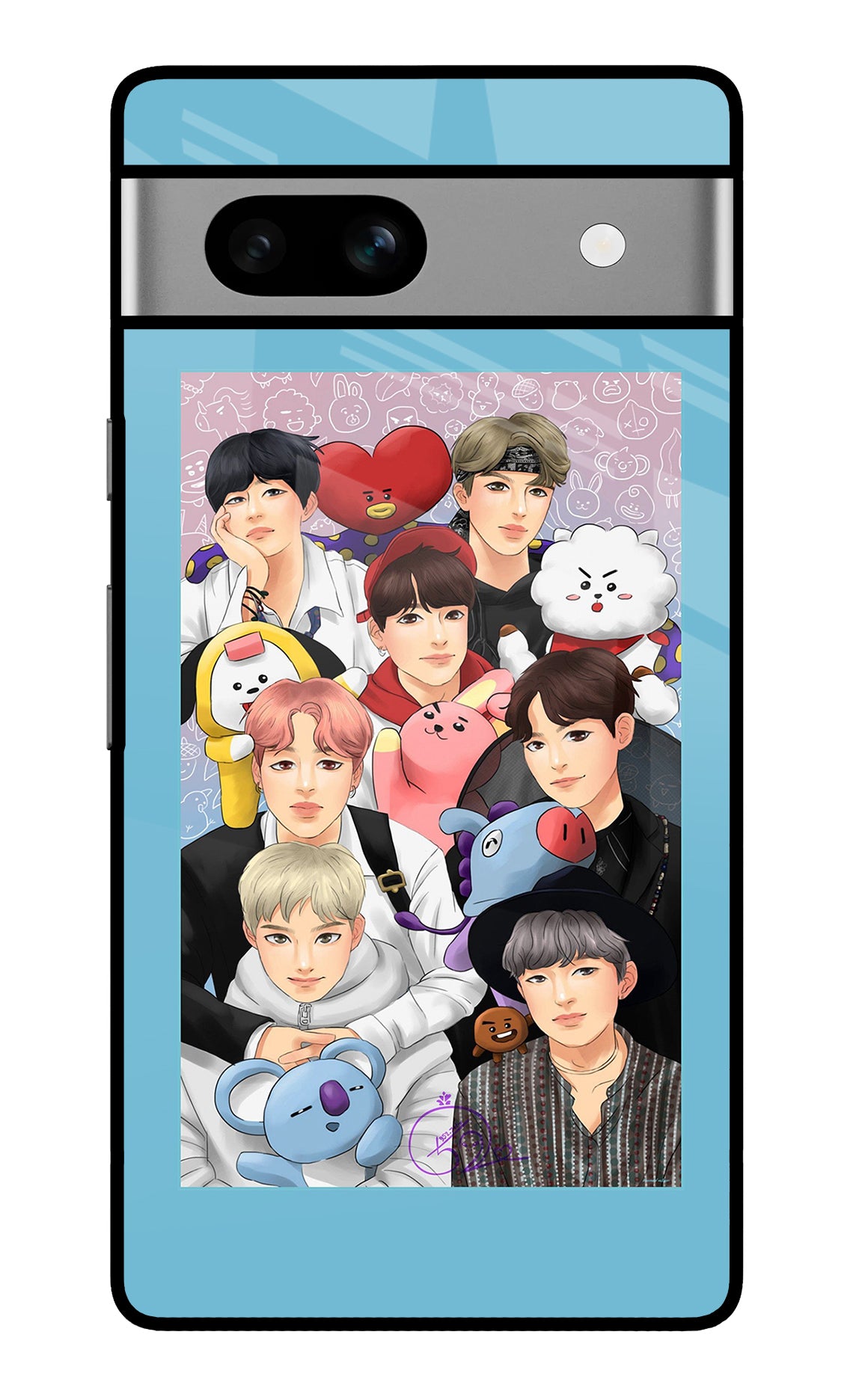 BTS with animals Google Pixel 7A Back Cover