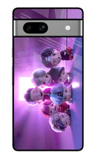 BTS Chibi Google Pixel 7A Glass Case Back Cover by Casekaro