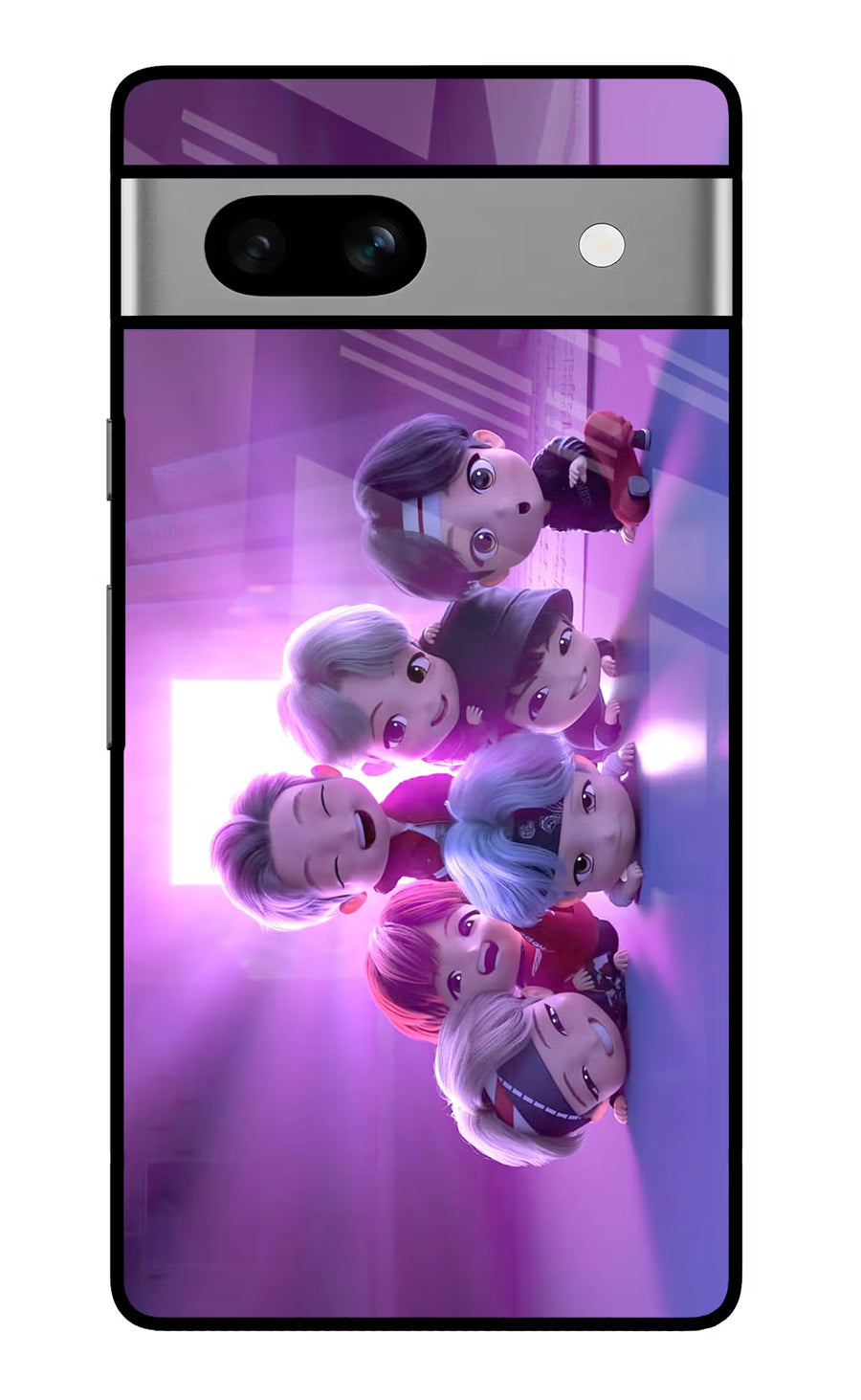 BTS Chibi Google Pixel 7A Back Cover, Glass case