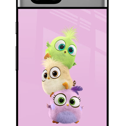 Cute Little Birds Google Pixel 7A Glass Case Back Cover by Casekaro