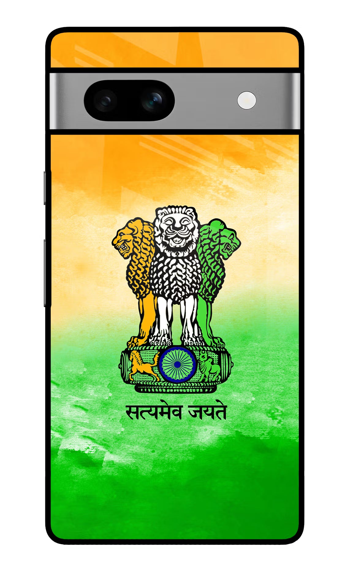 Satyamev Jayate Flag Google Pixel 7A Glass Case Back Cover by Casekaro