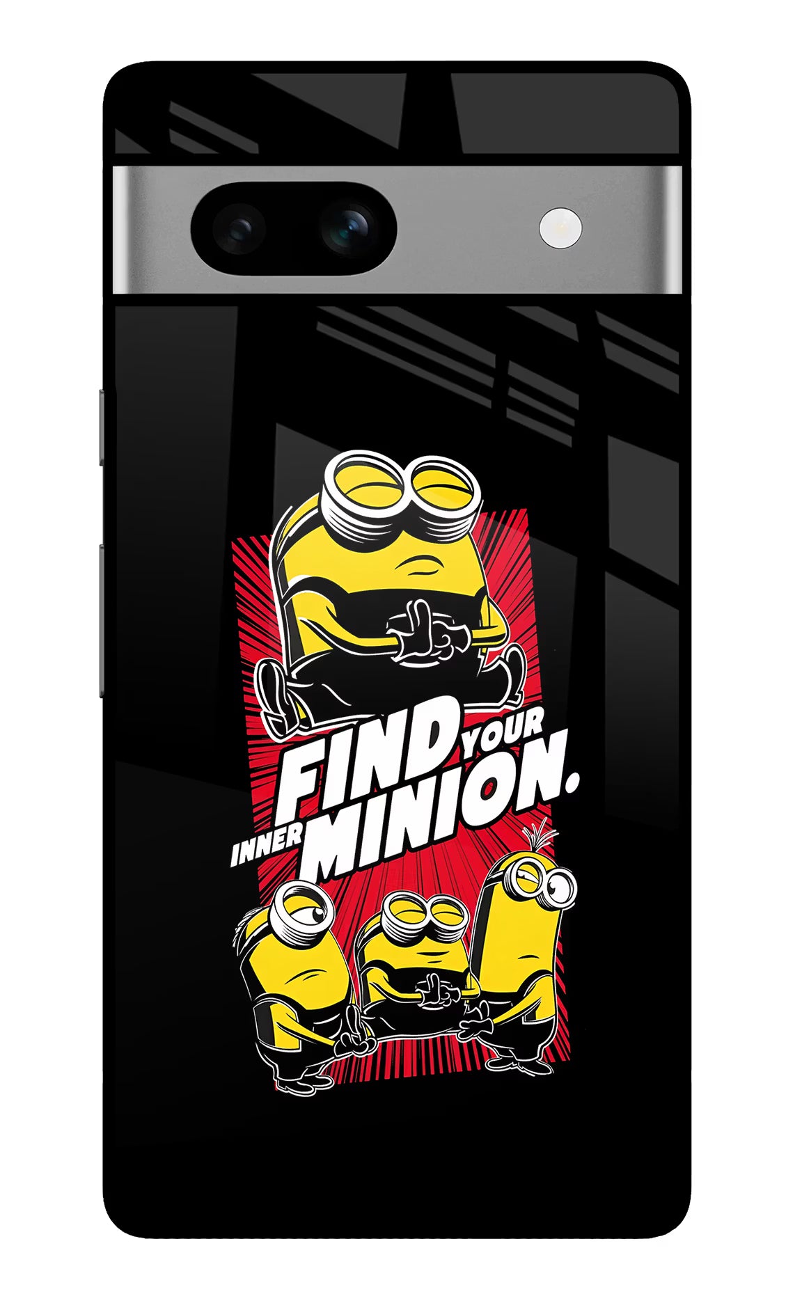 Find your inner Minion Google Pixel 7A Glass Case Back Cover by Casekaro
