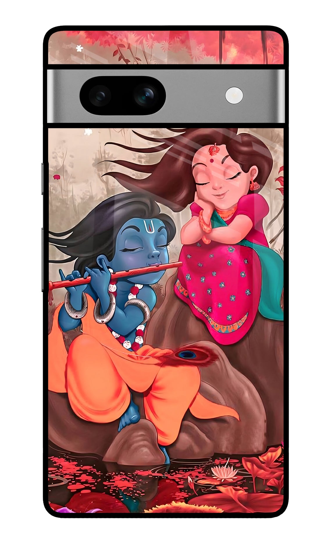 Radhe Krishna Google Pixel 7A Glass Case