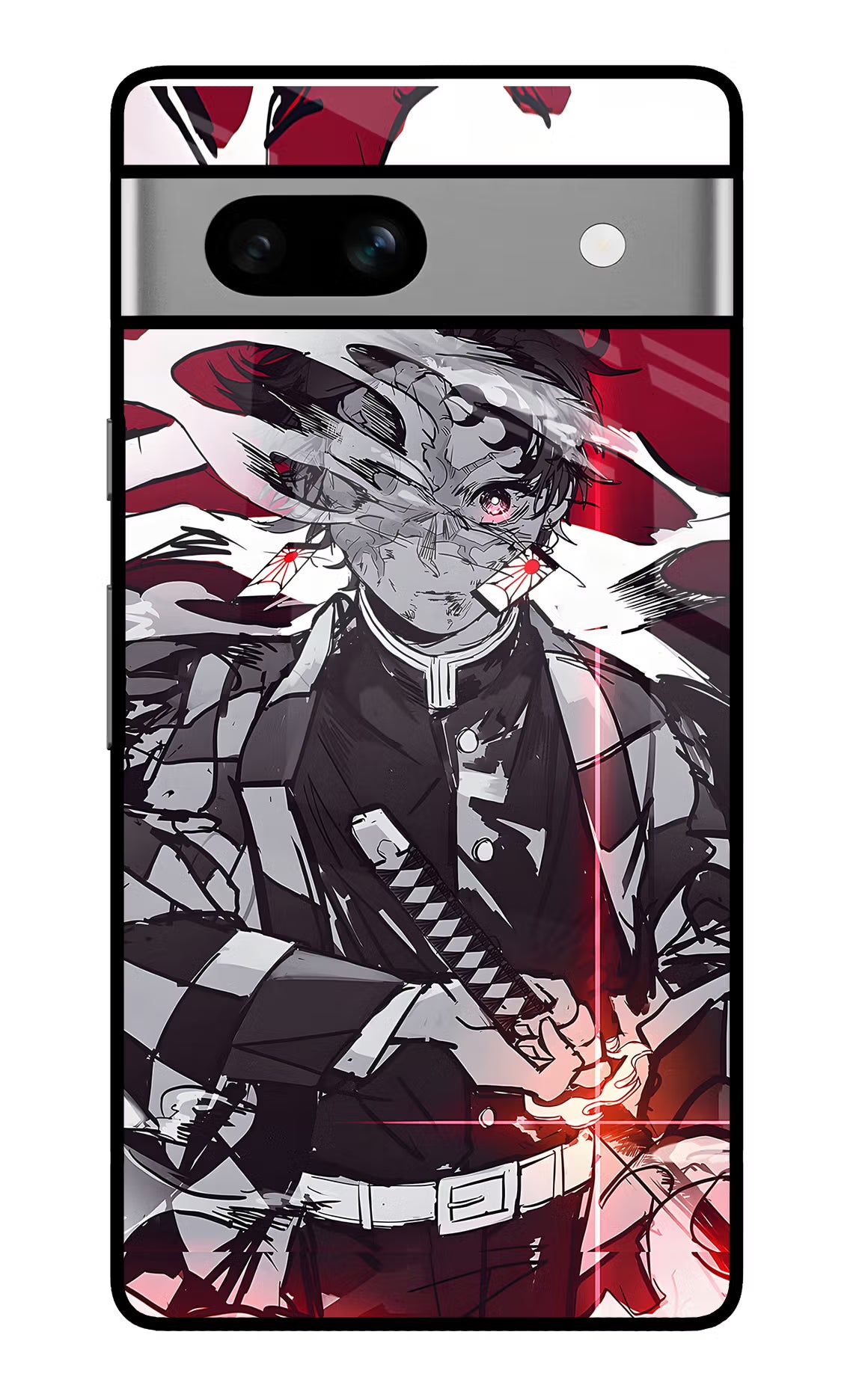 Demon Slayer Google Pixel 7A Glass Case Back Cover by Casekaro