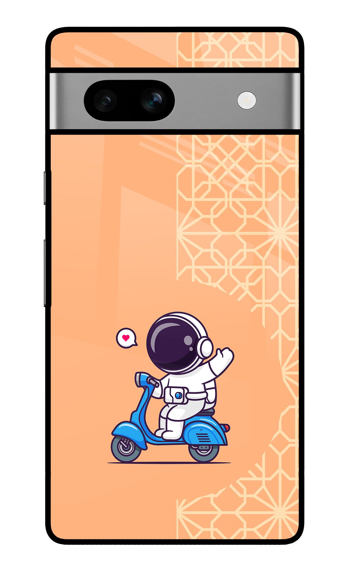 Cute Astronaut Riding Google Pixel 7A Glass Case