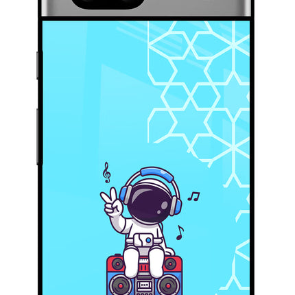 Cute Astronaut Chilling Google Pixel 7A Glass Case