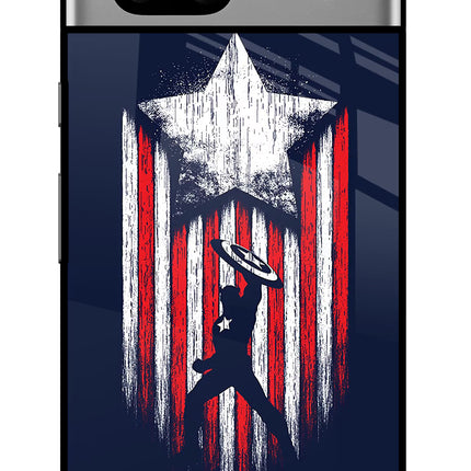 Captain America Marvel Art Google Pixel 7A Glass Case