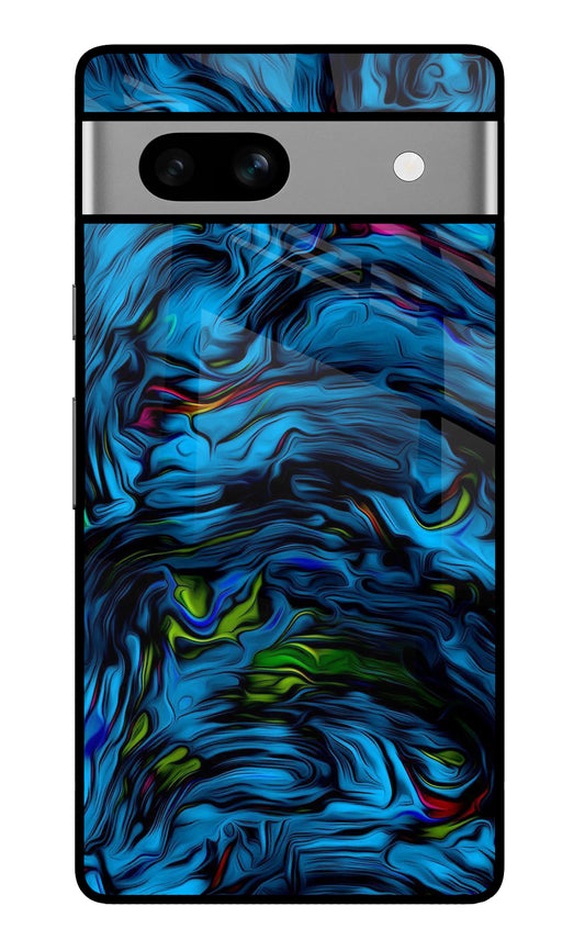 Dark Blue Abstract Google Pixel 7A Glass Case