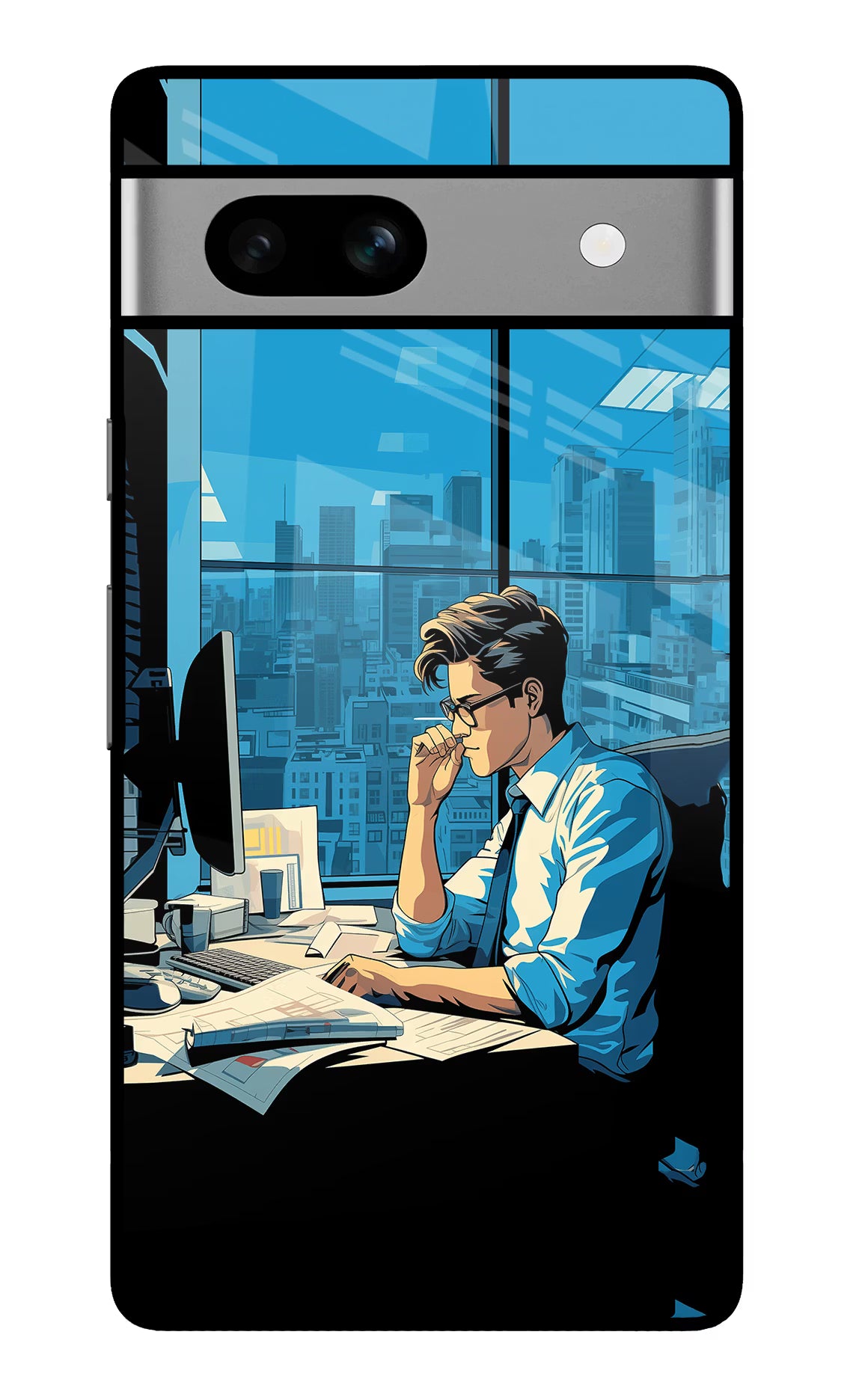Focused Hustler (AI Generated) Google Pixel 7A Glass Case Back Cover by Casekaro