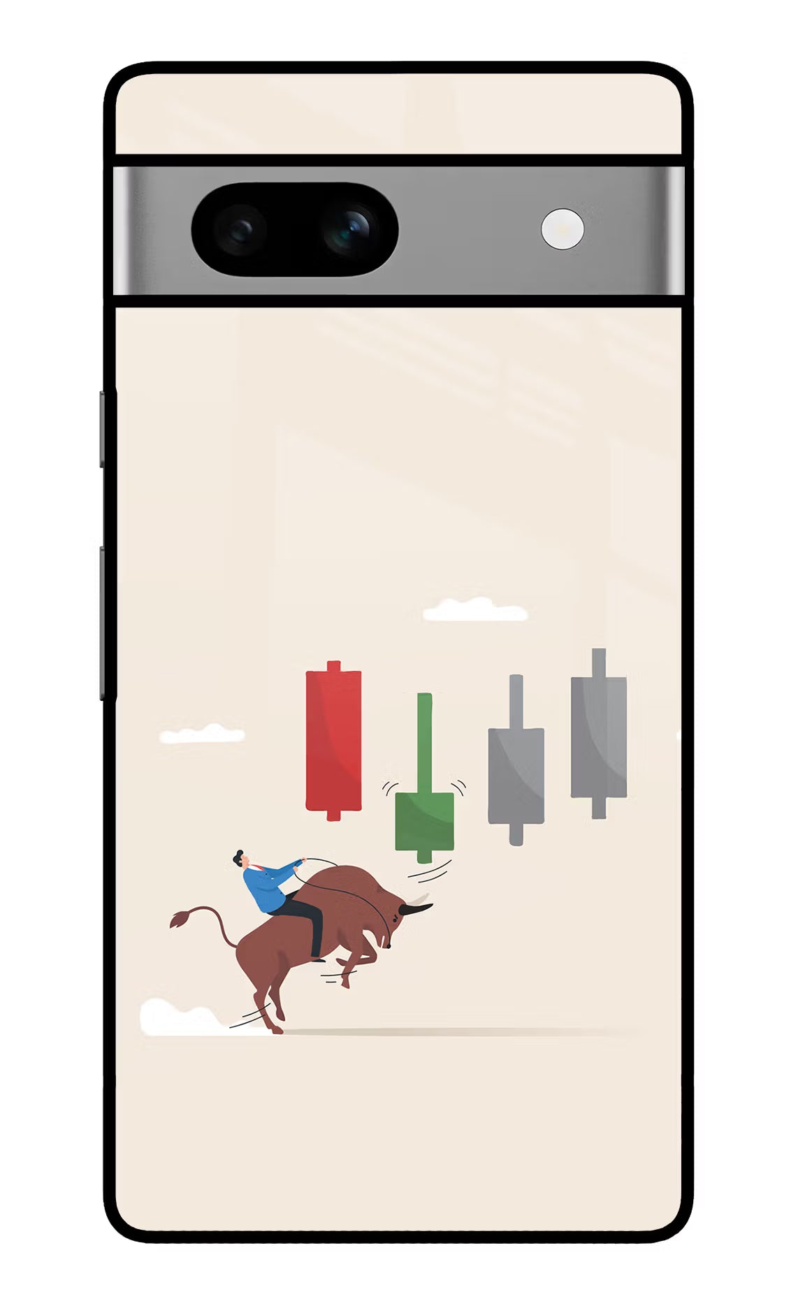 Bull Trading Momentum Google Pixel 7A Glass Case Back Cover by Casekaro