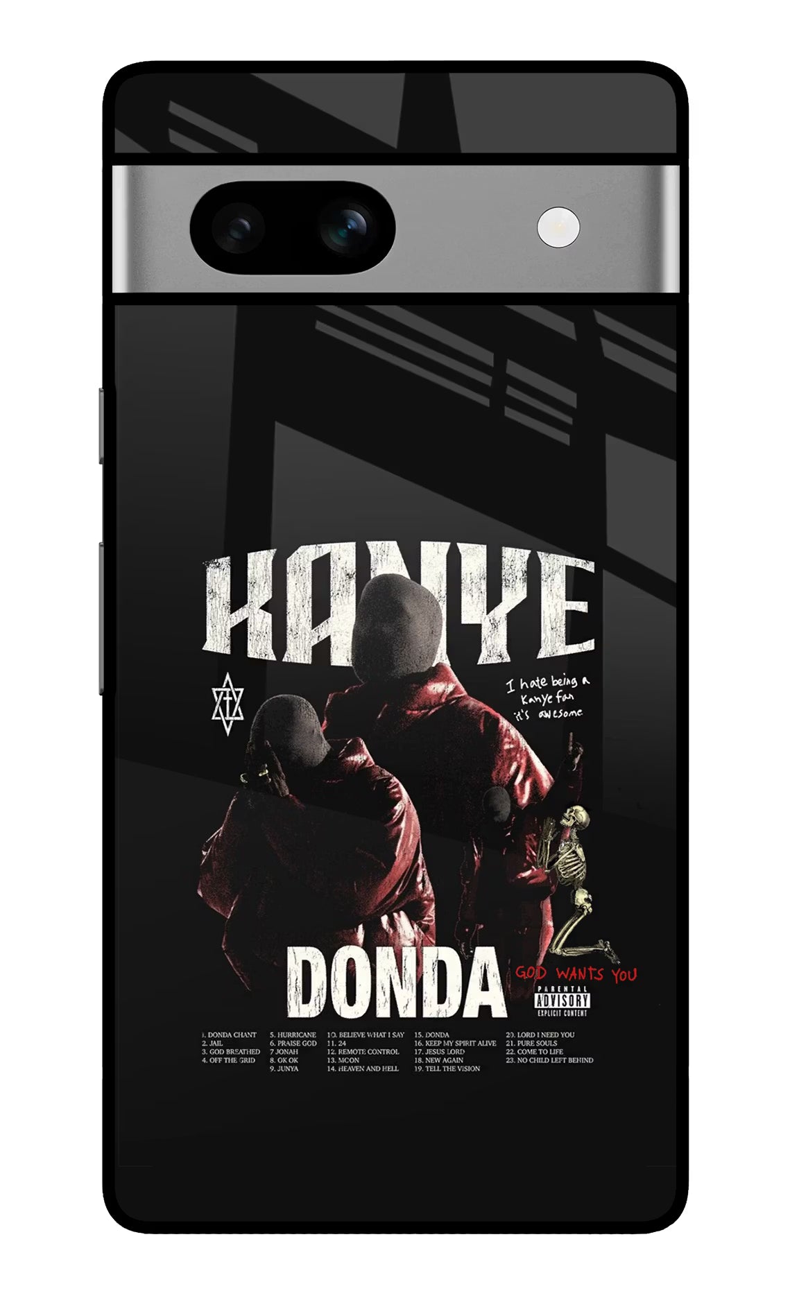 Donda Kanye West Google Pixel 7A Glass Case Back Cover by Casekaro