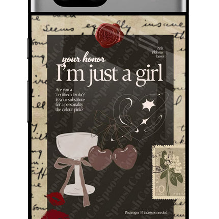 I am just a girl Google Pixel 7A Glass Case