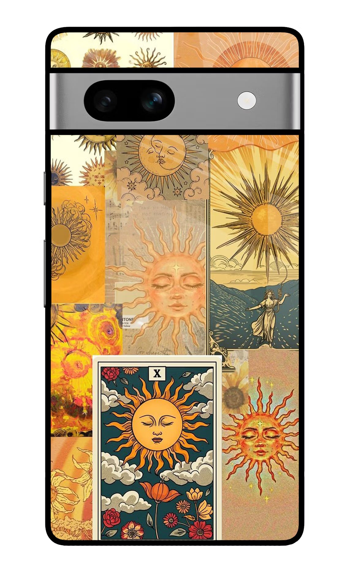 Sun Google Pixel 7A Glass Case Back Cover by Casekaro