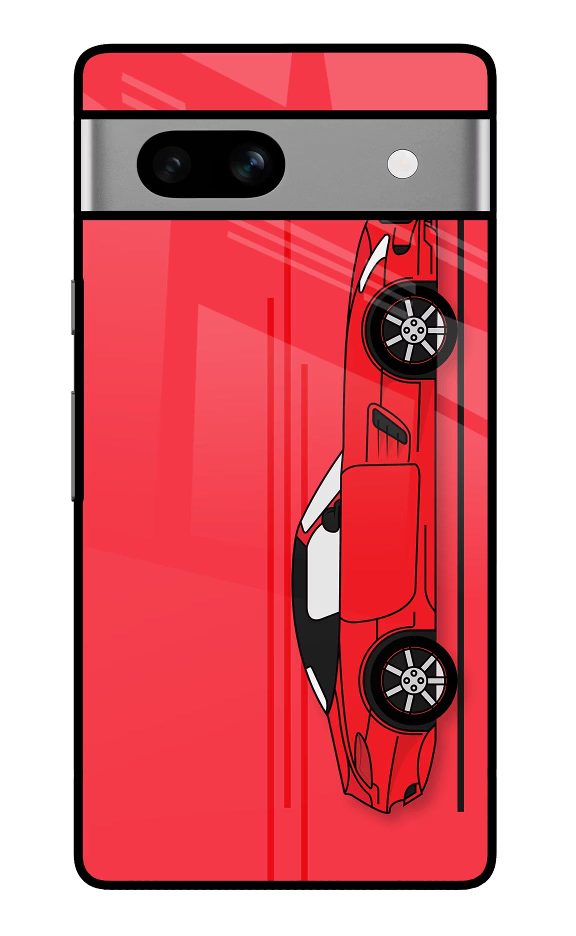 Red Velocity Google Pixel 7A Glass Case Back Cover by Casekaro
