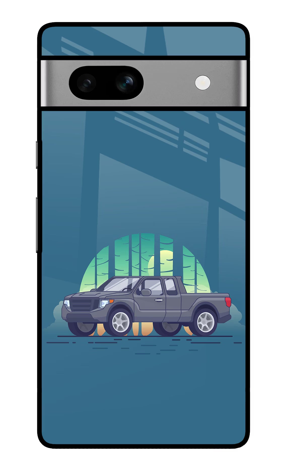 Retro Garage Vibe Google Pixel 7A Glass Case Back Cover by Casekaro