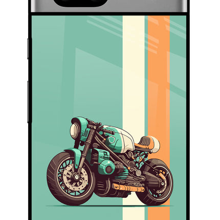 Striped Moto Drift Google Pixel 7A Glass Case Back Cover by Casekaro